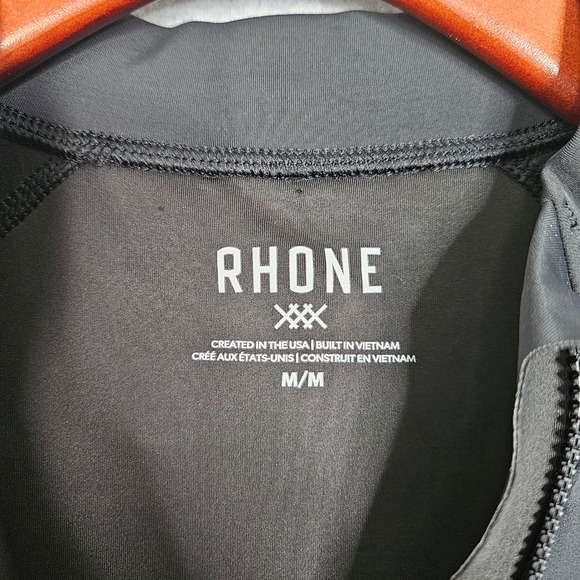 RHONE Mens Size Med Black Freeride Rashguard Short Sleeve Zipper New - Picture 3 of 9